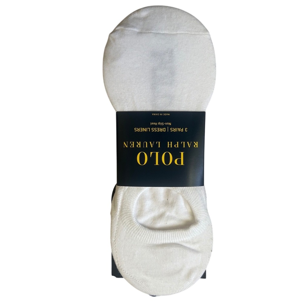 Polo by Ralph Lauren Mens or Women's ? White No-Show Socks - 3 Pack